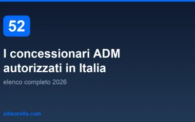 I 52 concessionari ADM autorizzati in Italia: elenco 2026