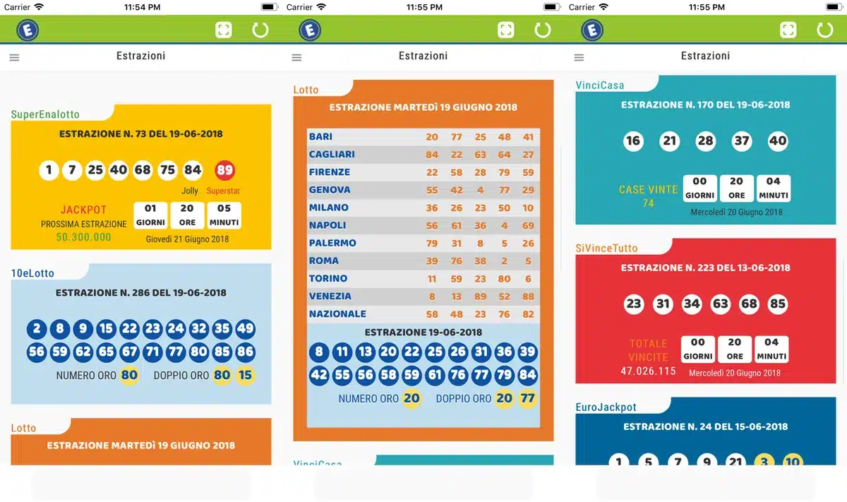 Una delle app di estrazioni pubblicate da Giochi24 SRL