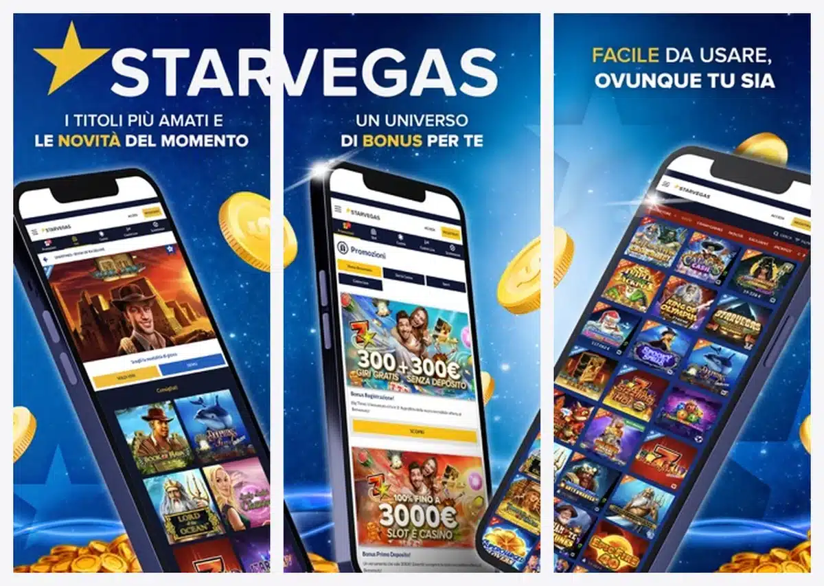 Schermate dell'app di StarVegas in italiano