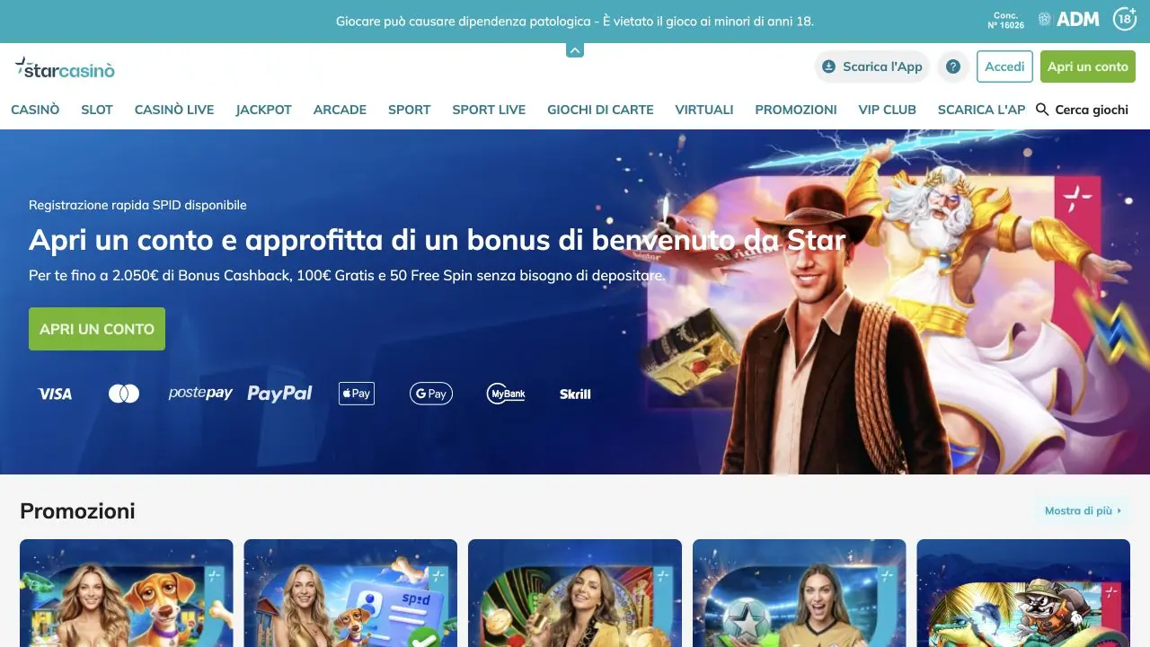 Immagine desktop pulita di Starcasino